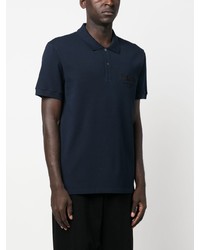 dunkelblaues besticktes Polohemd von Alexander McQueen