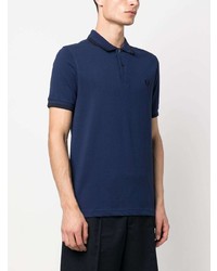 dunkelblaues besticktes Polohemd von Fred Perry