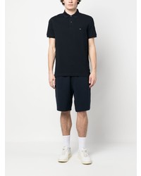 dunkelblaues besticktes Polohemd von Tommy Hilfiger