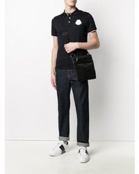 dunkelblaues besticktes Polohemd von Moncler