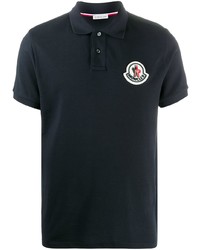 dunkelblaues besticktes Polohemd von Moncler