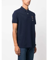 dunkelblaues besticktes Polohemd von Polo Ralph Lauren