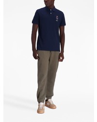 dunkelblaues besticktes Polohemd von Polo Ralph Lauren