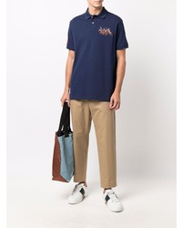 dunkelblaues besticktes Polohemd von Polo Ralph Lauren