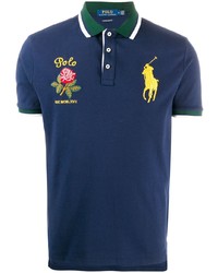 dunkelblaues besticktes Polohemd von Polo Ralph Lauren