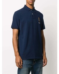 dunkelblaues besticktes Polohemd von Polo Ralph Lauren