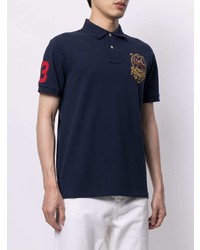 dunkelblaues besticktes Polohemd von Polo Ralph Lauren