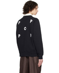 dunkelblaues besticktes Sweatshirt von Pop Trading Company