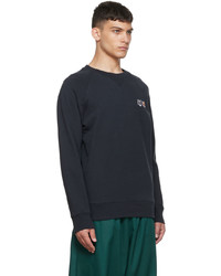 dunkelblaues besticktes Sweatshirt von MAISON KITSUNÉ