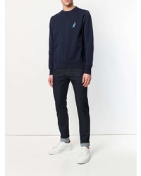 dunkelblaues besticktes Sweatshirt von Ps By Paul Smith