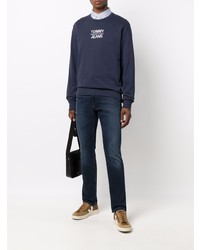 dunkelblaues besticktes Sweatshirt von Tommy Jeans