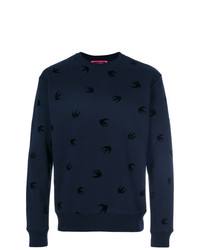 dunkelblaues besticktes Sweatshirt von McQ Alexander McQueen
