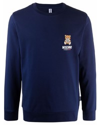 dunkelblaues besticktes Sweatshirt von Moschino