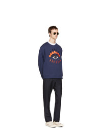 dunkelblaues besticktes Sweatshirt von Kenzo