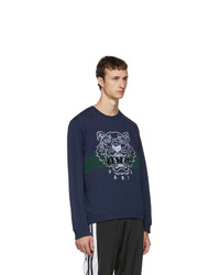 dunkelblaues besticktes Sweatshirt von Kenzo