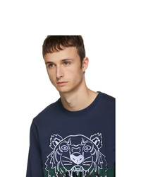 dunkelblaues besticktes Sweatshirt von Kenzo