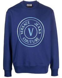 dunkelblaues besticktes Sweatshirt von VERSACE JEANS COUTURE