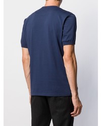 dunkelblaues besticktes T-Shirt mit einem Rundhalsausschnitt von Vivienne Westwood Anglomania