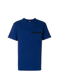 dunkelblaues besticktes T-Shirt mit einem Rundhalsausschnitt von Calvin Klein 205W39nyc