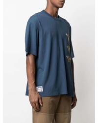 dunkelblaues besticktes T-Shirt mit einem Rundhalsausschnitt von Timberland
