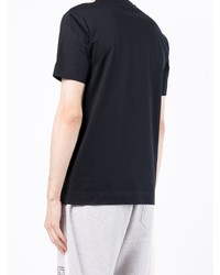 dunkelblaues besticktes T-Shirt mit einem Rundhalsausschnitt von Emporio Armani