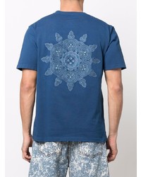 dunkelblaues besticktes T-Shirt mit einem Rundhalsausschnitt von Li-Ning
