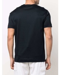 dunkelblaues besticktes T-Shirt mit einem Rundhalsausschnitt von Emporio Armani