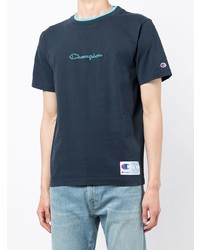 dunkelblaues besticktes T-Shirt mit einem Rundhalsausschnitt von Carhartt WIP