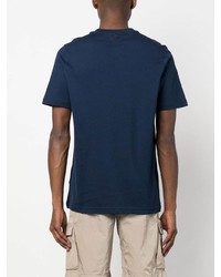 dunkelblaues besticktes T-Shirt mit einem Rundhalsausschnitt von adidas