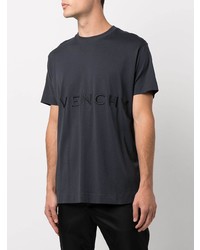 dunkelblaues besticktes T-Shirt mit einem Rundhalsausschnitt von Givenchy