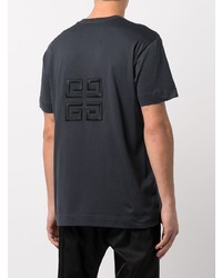 dunkelblaues besticktes T-Shirt mit einem Rundhalsausschnitt von Givenchy