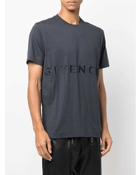 dunkelblaues besticktes T-Shirt mit einem Rundhalsausschnitt von Givenchy