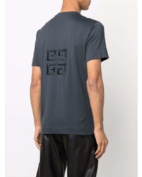 dunkelblaues besticktes T-Shirt mit einem Rundhalsausschnitt von Givenchy