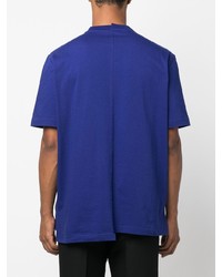 dunkelblaues besticktes T-Shirt mit einem Rundhalsausschnitt von Lanvin