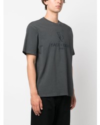 dunkelblaues besticktes T-Shirt mit einem Rundhalsausschnitt von Each X Other