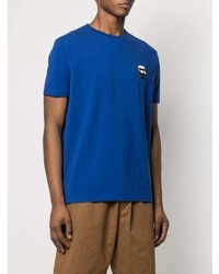 dunkelblaues besticktes T-Shirt mit einem Rundhalsausschnitt von Karl Lagerfeld