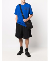 dunkelblaues besticktes T-Shirt mit einem Rundhalsausschnitt von Moncler