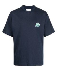dunkelblaues besticktes T-Shirt mit einem Rundhalsausschnitt von Nike