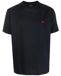 dunkelblaues besticktes T-Shirt mit einem Rundhalsausschnitt von Peuterey