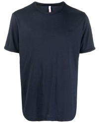 dunkelblaues besticktes T-Shirt mit einem Rundhalsausschnitt von Sun 68