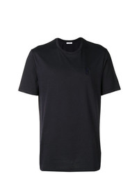 dunkelblaues besticktes T-Shirt mit einem Rundhalsausschnitt von Versace Collection