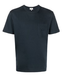 dunkelblaues besticktes T-Shirt mit einem Rundhalsausschnitt von Woolrich