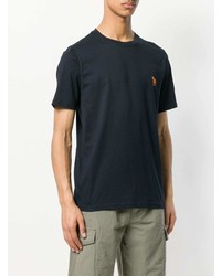 dunkelblaues besticktes T-Shirt mit einem Rundhalsausschnitt von Ps By Paul Smith