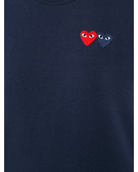 dunkelblaues besticktes T-shirt von Comme des Garcons