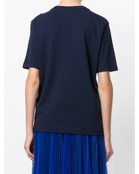 dunkelblaues besticktes T-shirt von Love Moschino