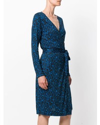 dunkelblaues besticktes Wickelkleid von Dvf Diane Von Furstenberg