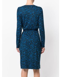 dunkelblaues besticktes Wickelkleid von Dvf Diane Von Furstenberg
