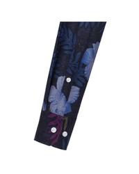 dunkelblaues Businesshemd mit Blumenmuster von Seidensticker