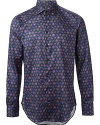 dunkelblaues Businesshemd mit Paisley-Muster von Etro