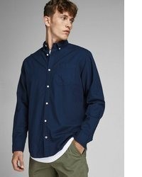 dunkelblaues Businesshemd von Jack & Jones